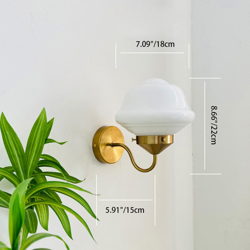 Round Oval Iron Glass Wall Lamp
