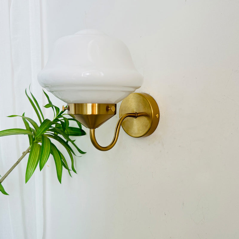 Round Oval Iron Glass Wall Lamp