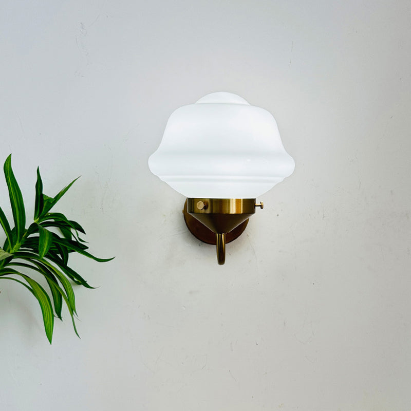 Round Oval Iron Glass Wall Lamp