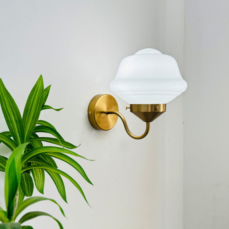 Round Oval Iron Glass Wall Lamp