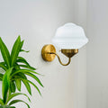 Round Oval Iron Glass Wall Lamp