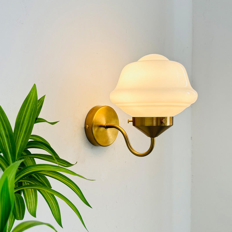 Round Oval Iron Glass Wall Lamp