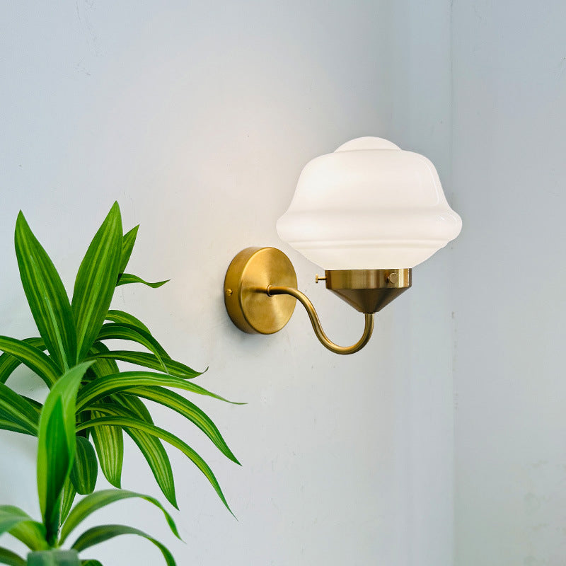 Round Oval Iron Glass Wall Lamp