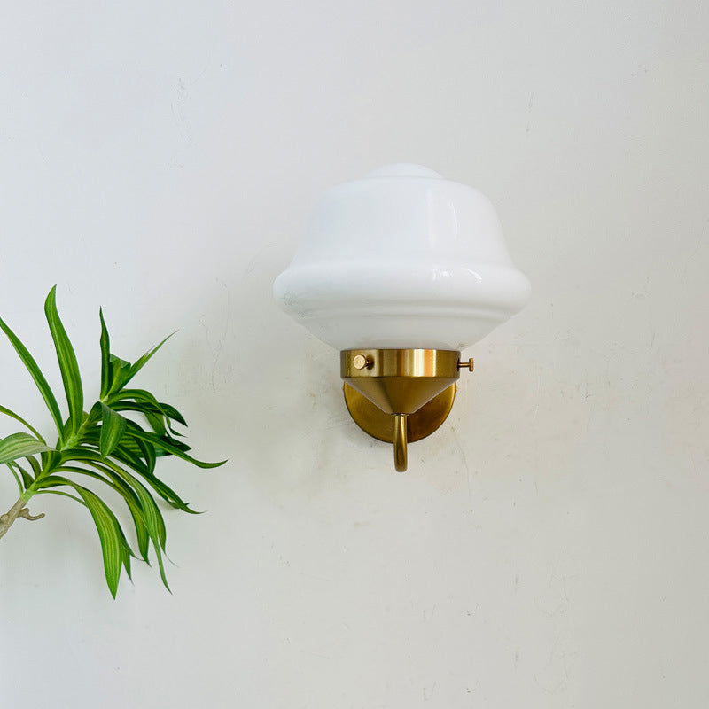 Round Oval Iron Glass Wall Lamp