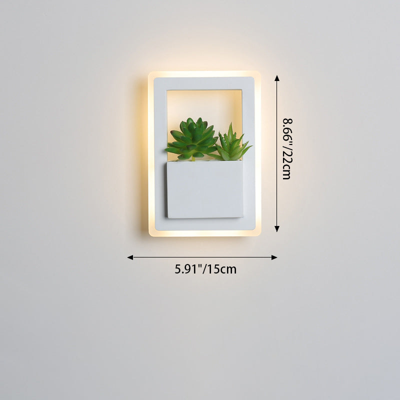 Simulation Plant Round Triangle Wall Lamp