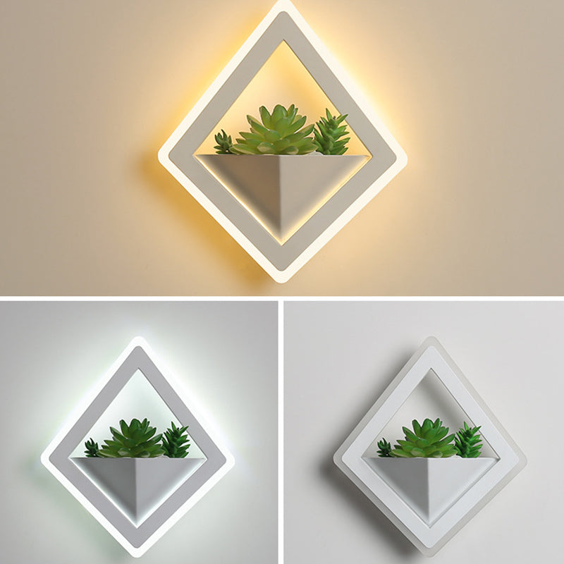 Simulation Plant Round Triangle Wall Lamp