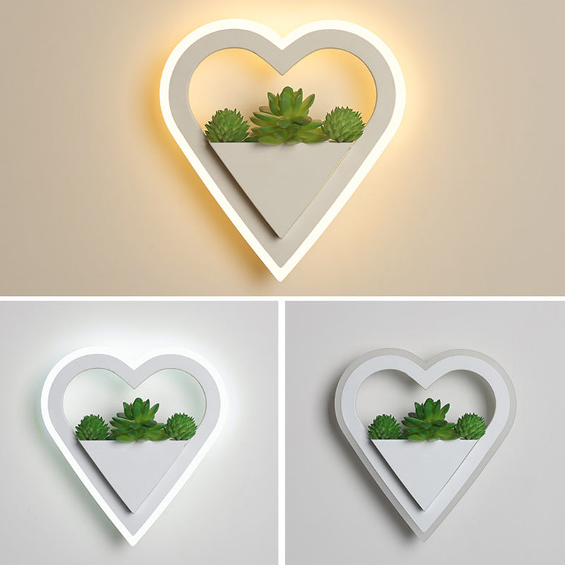Simulation Plant Round Triangle Wall Lamp