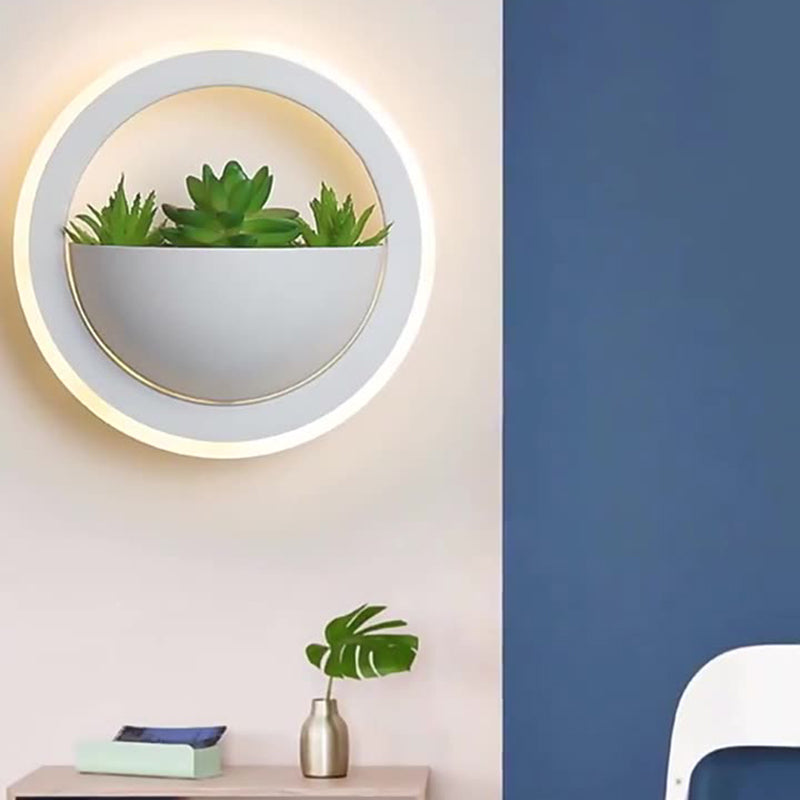 Simulation Plant Round Triangle Wall Lamp