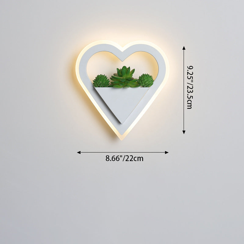 Simulation Plant Round Triangle Wall Lamp