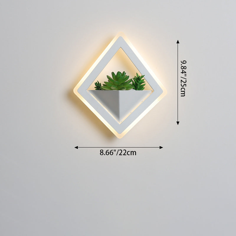 Simulation Plant Round Triangle Wall Lamp