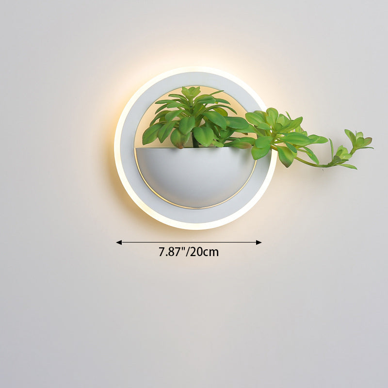 Simulation Plant Round Triangle Wall Lamp