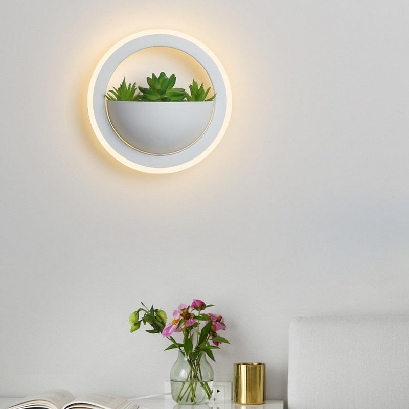 Simulation Plant Round Triangle Wall Lamp