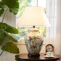 Bird Flower Oval Prism Table Lamp