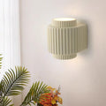 Cream Cylinder Resin Bedroom 2-Light Wall Lamp