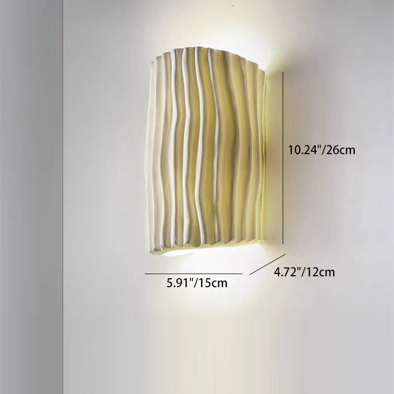 Cream Ripple Cylinder Resin 2-Light Wall Lamp