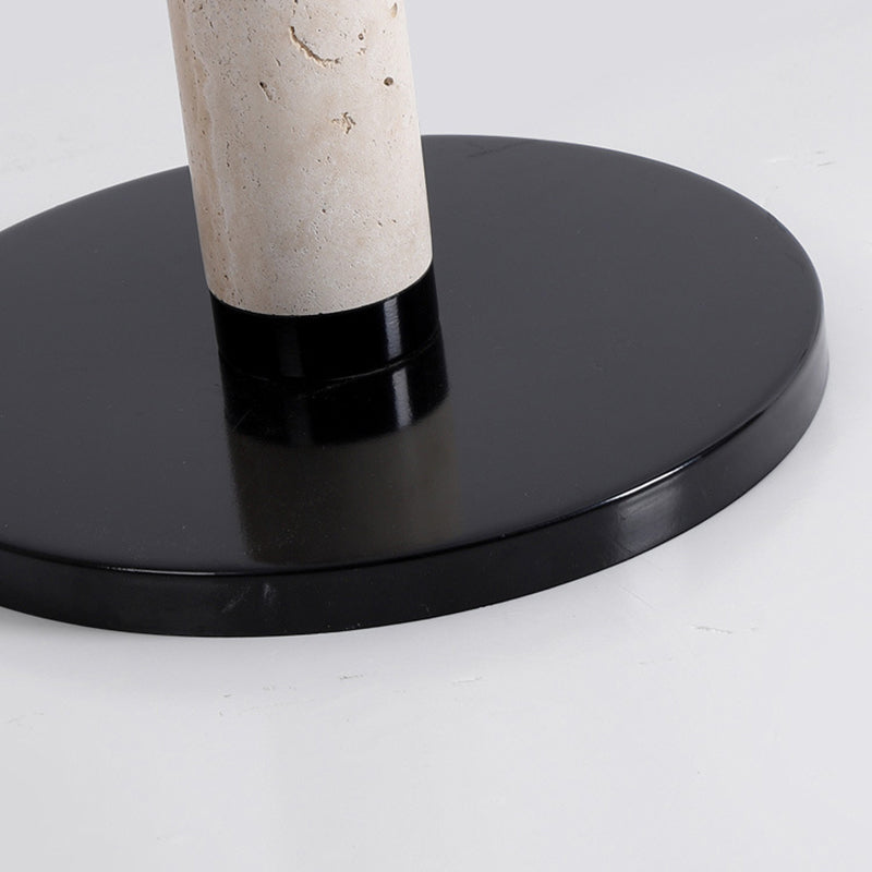 Round Cylindrical Yellow Travertine Floor Lamp