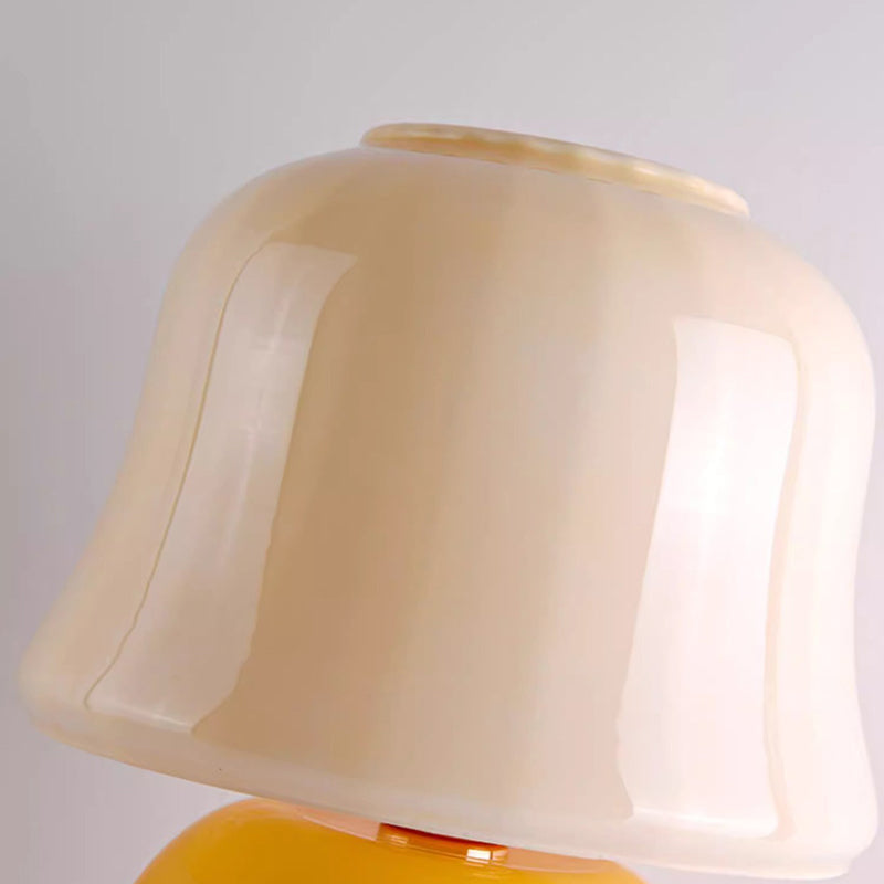 Cream Mushroom Shape Round Table Lamp