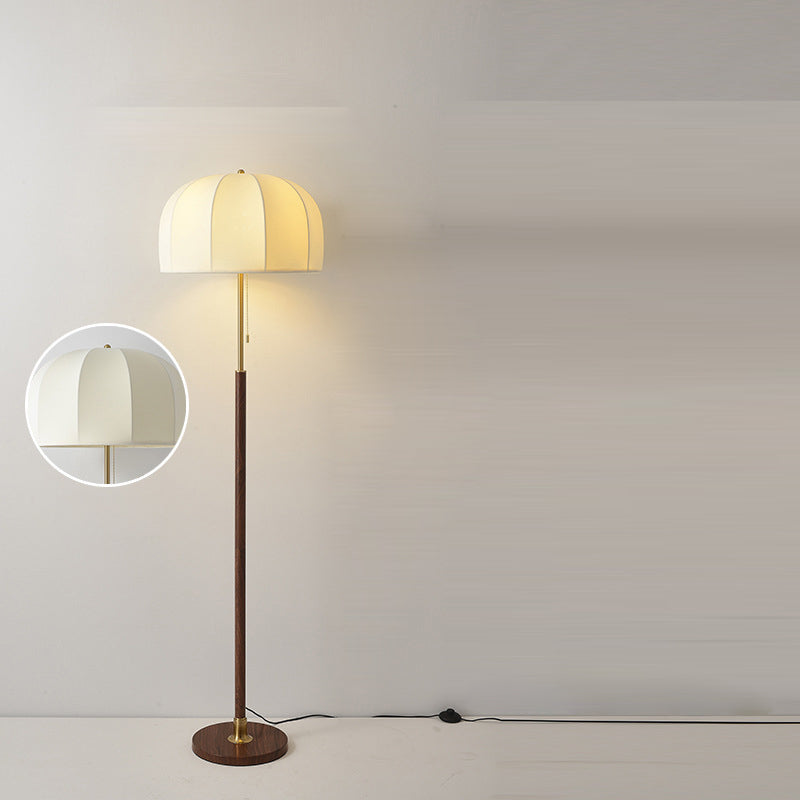 Traditional Vintage Round Fabric Floor Lamp