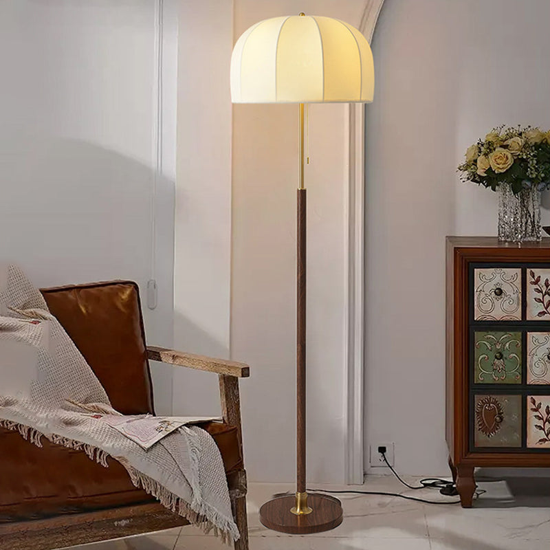 Traditional Vintage Round Fabric Floor Lamp
