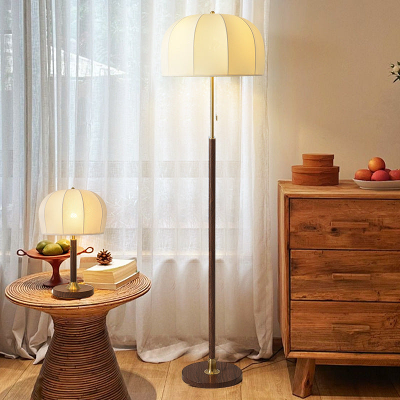 Traditional Vintage Round Fabric Floor Lamp