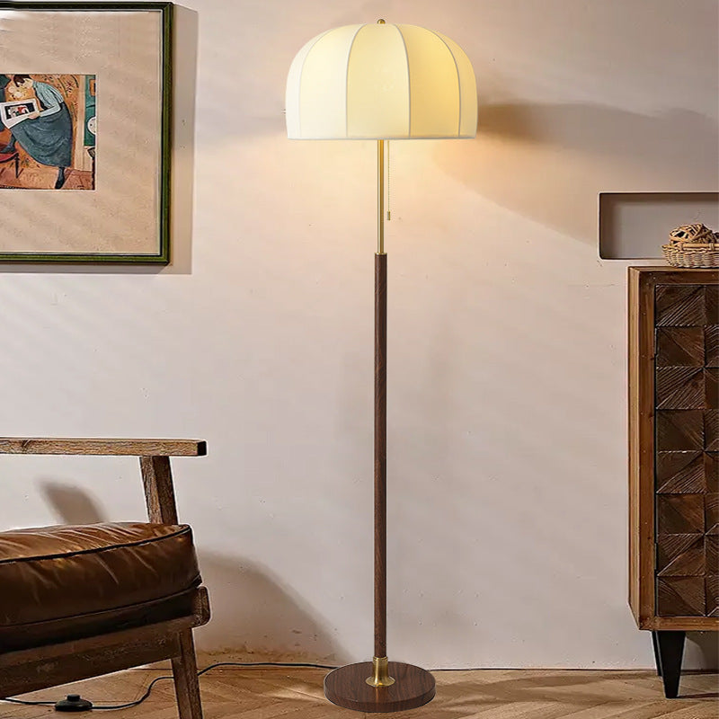 Traditional Vintage Round Fabric Floor Lamp