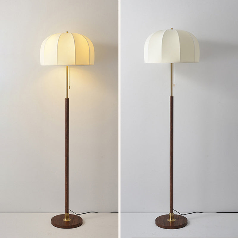 Traditional Vintage Round Fabric Floor Lamp