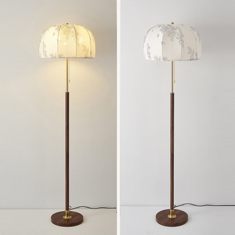 Traditional Vintage Round Fabric Floor Lamp