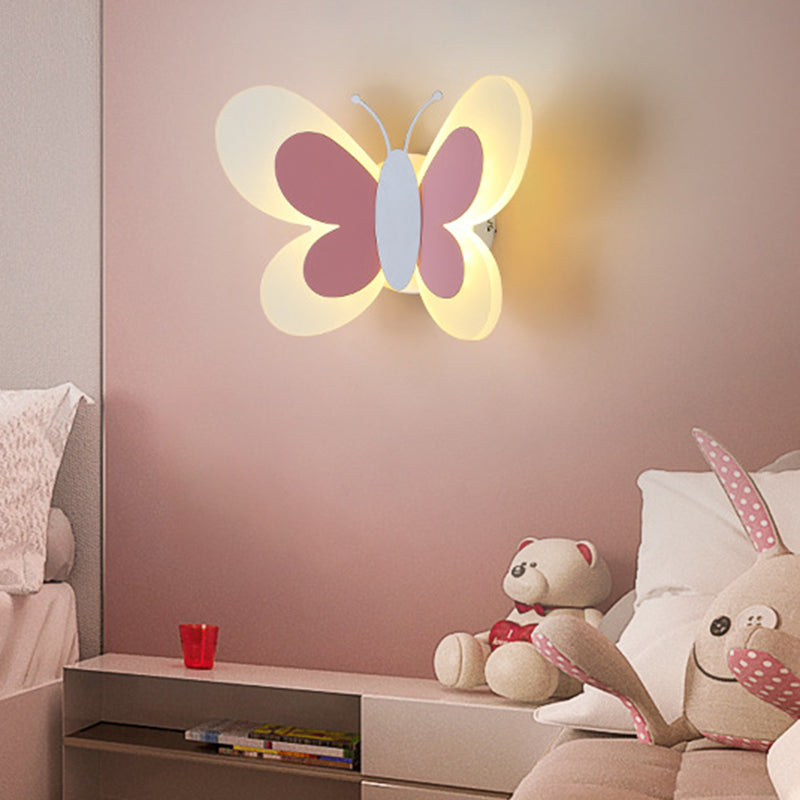 Cartoon Butterfly Shape Iron Wall Lamp