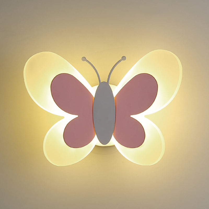 Cartoon Butterfly Shape Iron Wall Lamp