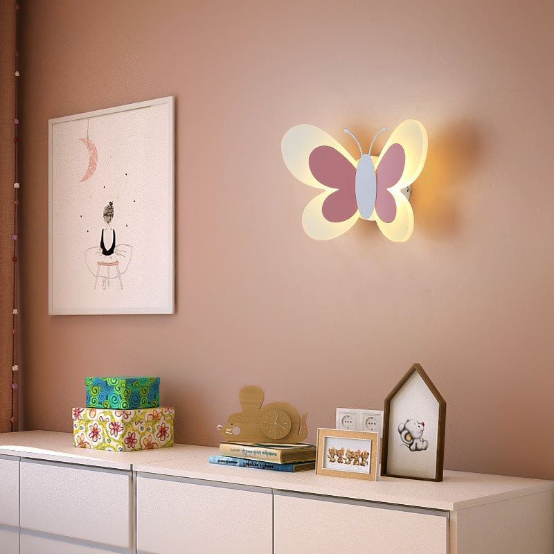 Cartoon Butterfly Shape Iron Wall Lamp