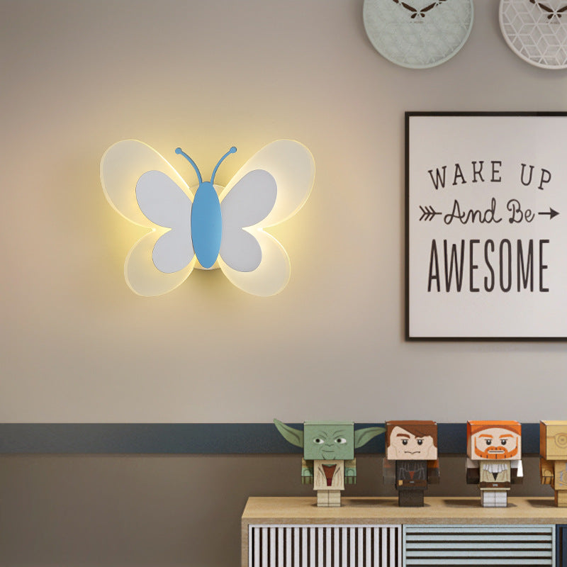 Cartoon Butterfly Shape Iron Wall Lamp