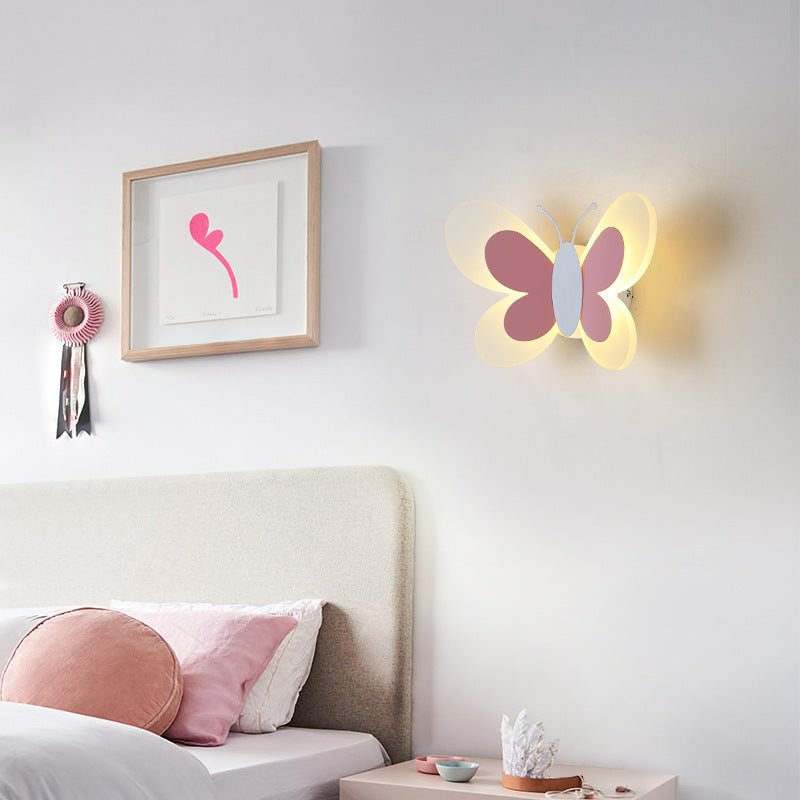 Cartoon Butterfly Shape Iron Wall Lamp