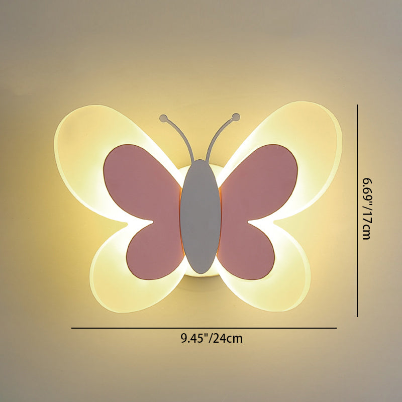 Cartoon Butterfly Shape Iron Wall Lamp