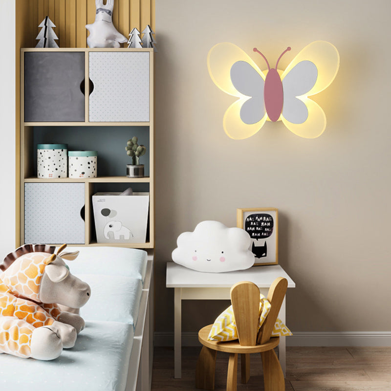 Cartoon Butterfly Shape Iron Wall Lamp