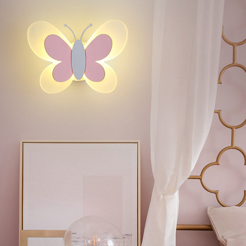 Cartoon Butterfly Shape Iron Wall Lamp