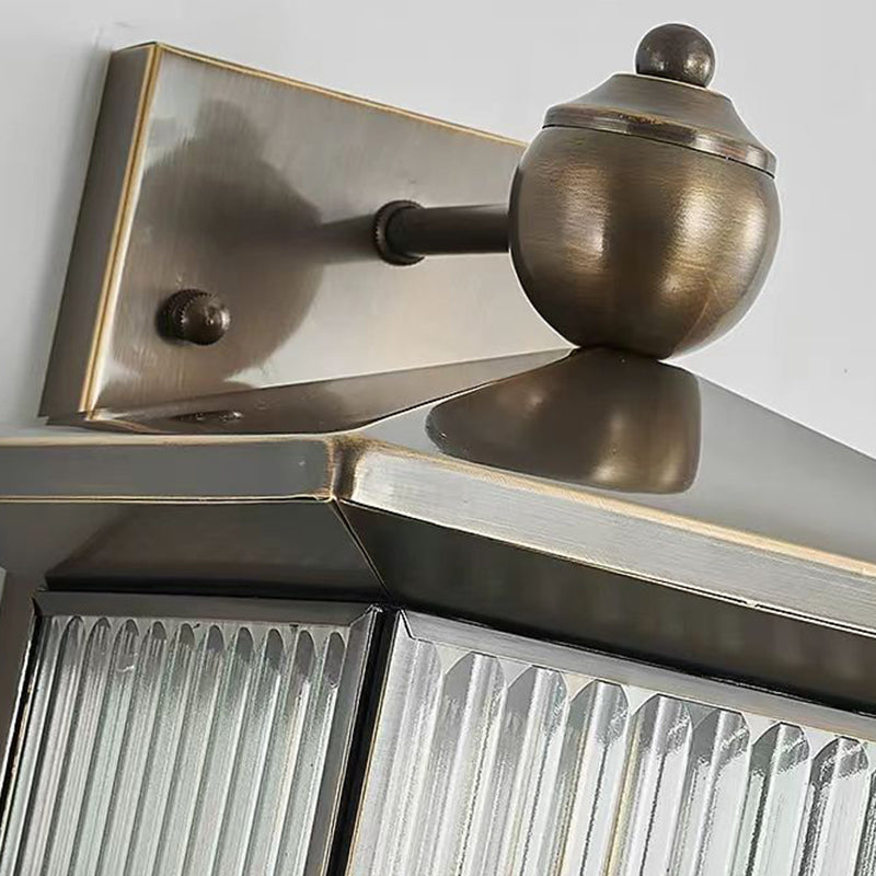 Rectangle Copper Glass 1/2 Outdoor Light