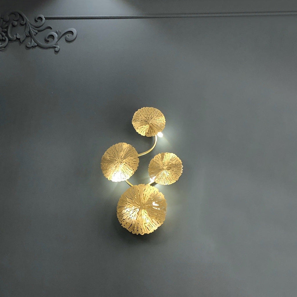 Round Lotus Leaf Stainless 6-Light Wall Lamp