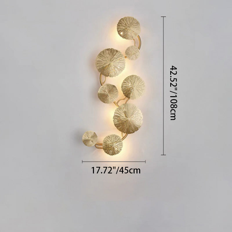 Round Lotus Leaf Stainless 6-Light Wall Lamp
