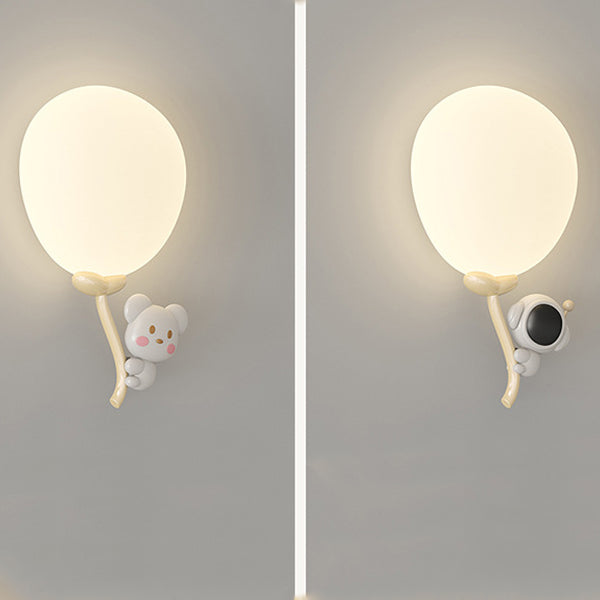 Cream Round Balloon Monkey Wall Lamp
