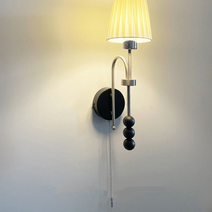 Round Cylinder Iron Wood Wall Lamp
