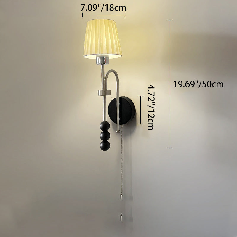 Round Cylinder Iron Wood Wall Lamp