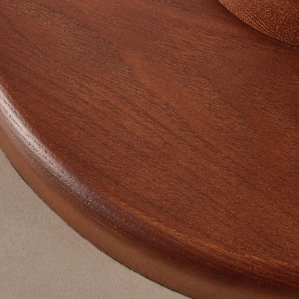 Round Curved Wood Fabric Floor Lamp