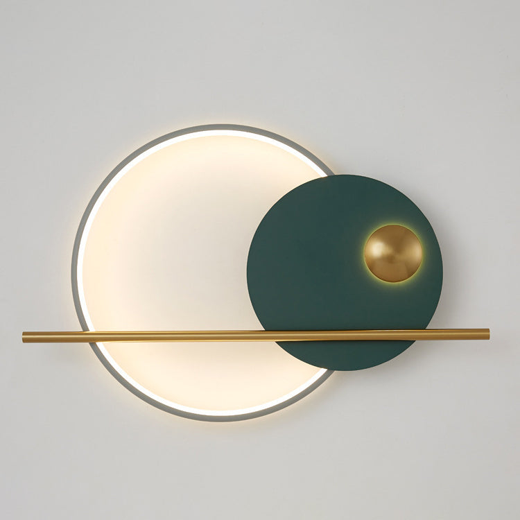 Round Aluminum Iron Bedroom Wall Lamp