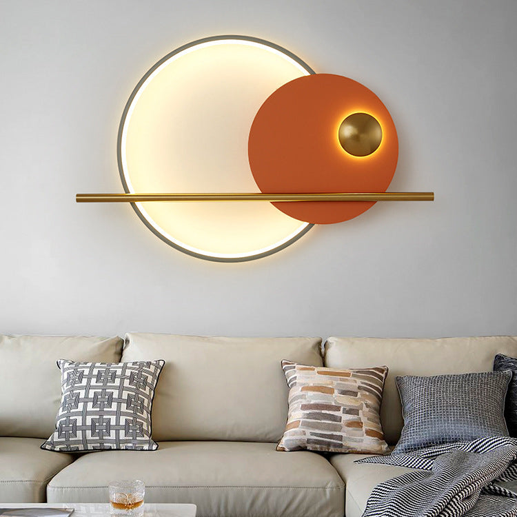 Round Aluminum Iron Bedroom Wall Lamp