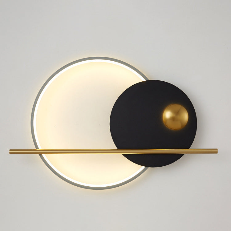 Round Aluminum Iron Bedroom Wall Lamp