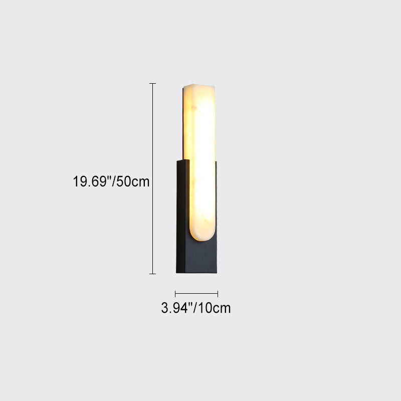 Rectangular Hardware Faux Marble Wall Lamp