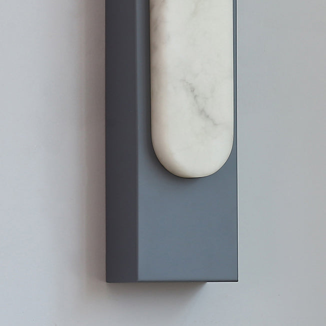 Rectangular Hardware Faux Marble Wall Lamp
