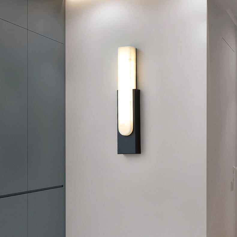 Rectangular Hardware Faux Marble Wall Lamp