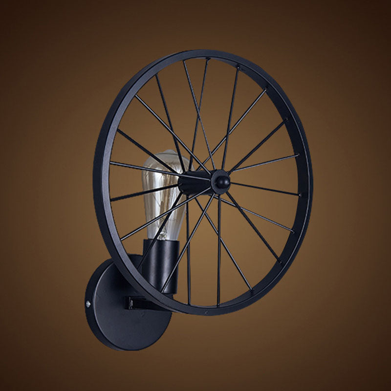 Wheel Round Iron Living Wall Lamp