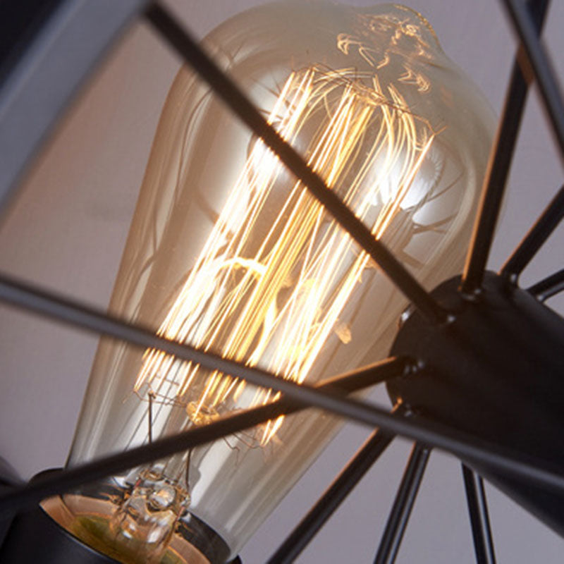 Wheel Round Iron Living Wall Lamp